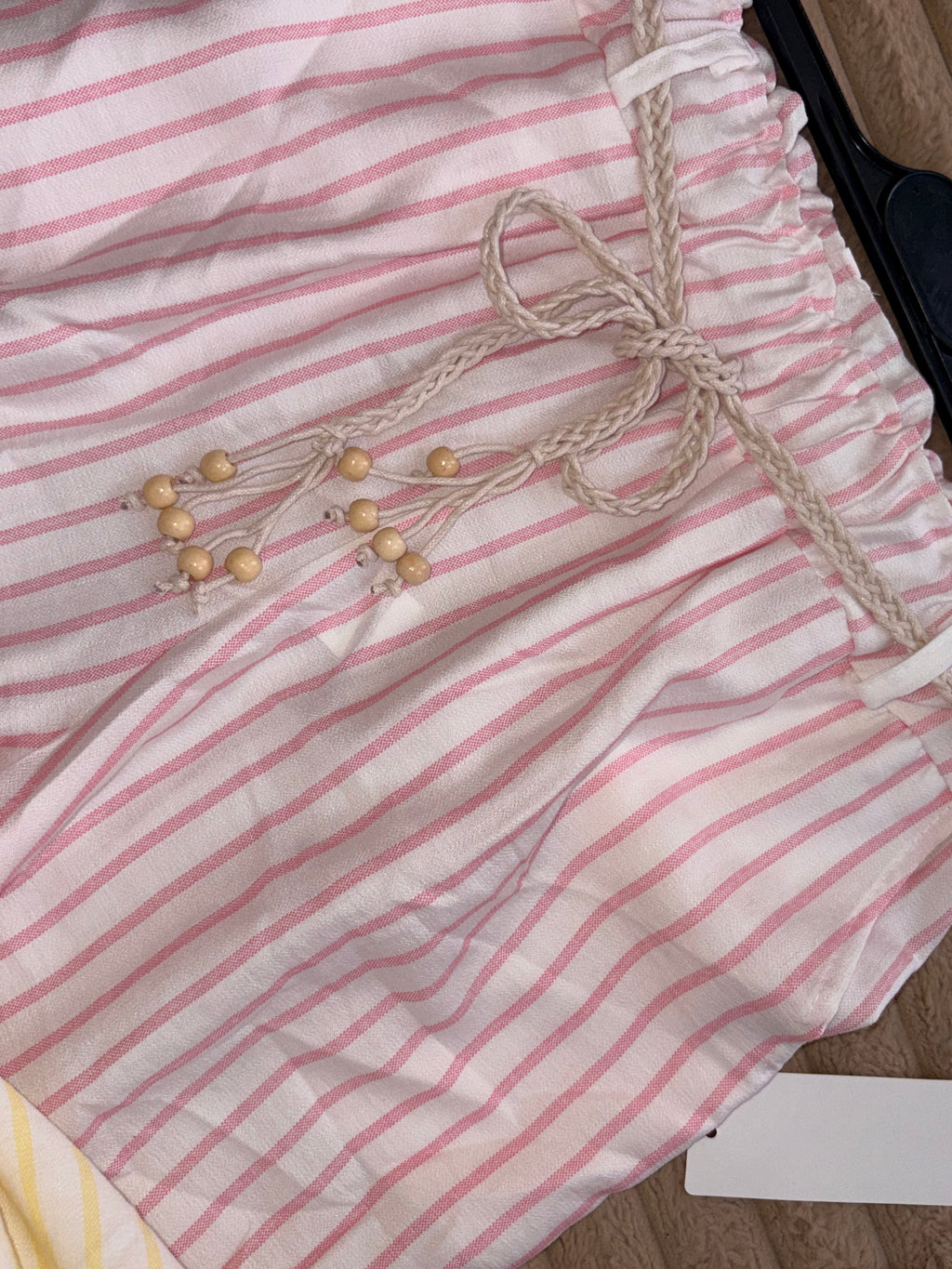 🌸 Pantalon fluide rayé en coton – Taille unique (36 au 40)