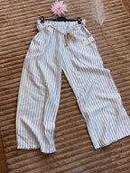 🌸 Pantalon fluide rayé en coton – Taille unique (36 au 40)