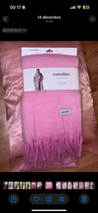 Écharpe Manoukian rose poudré – Maxi douceur à petit prix