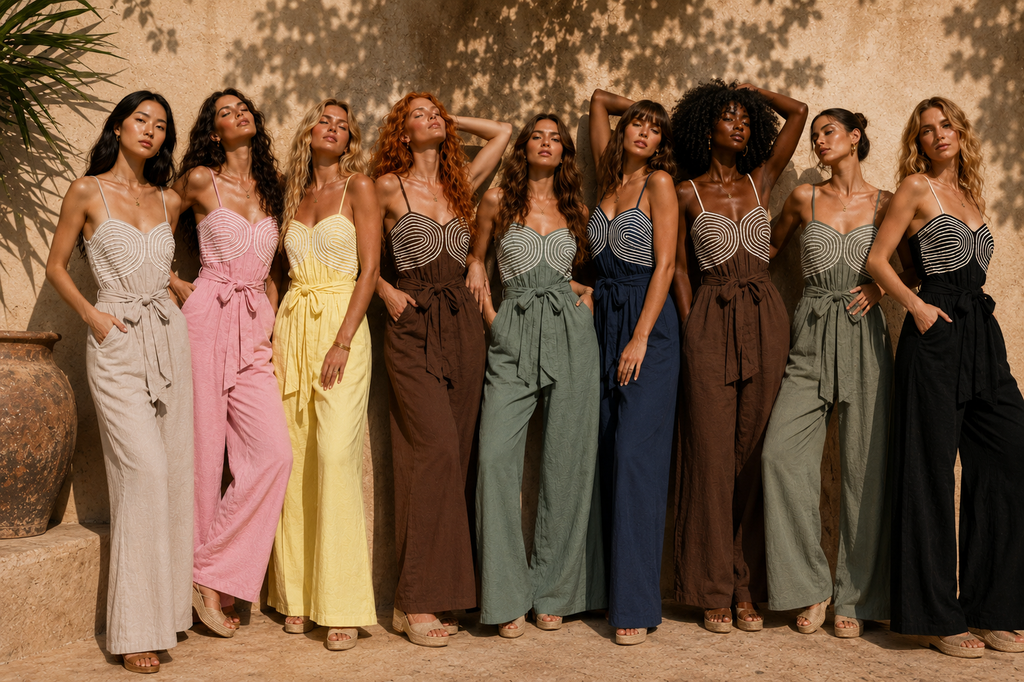 Combinaison Palazzo Bohème – Détail Couture & Taille Ceinturée