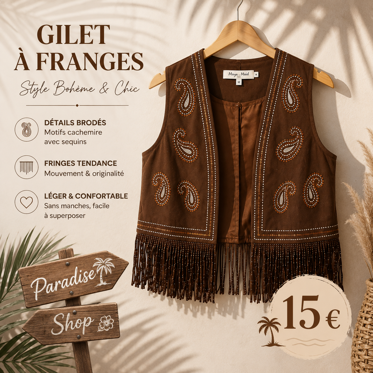 Gilet à frange