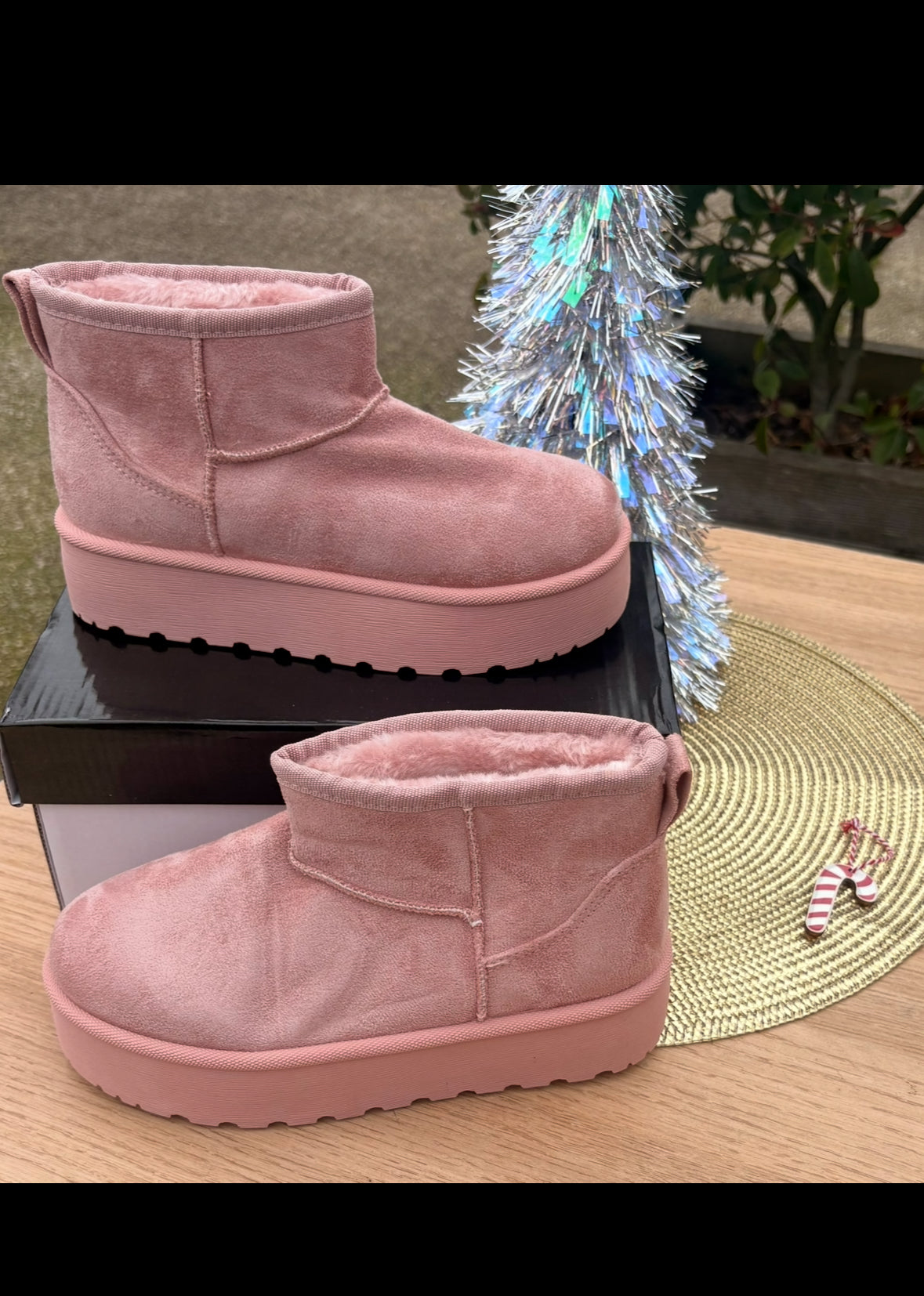 Boots fillettes rose poudré