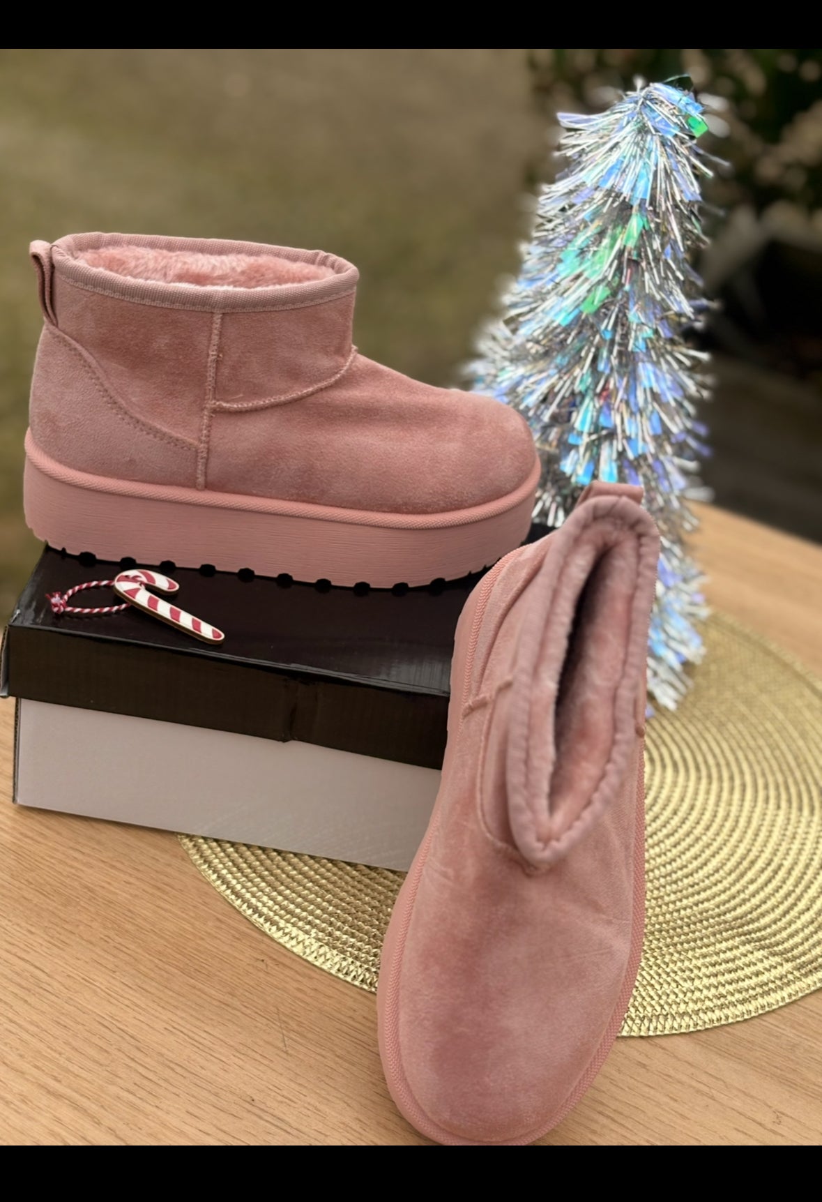 Boots fillettes rose poudré