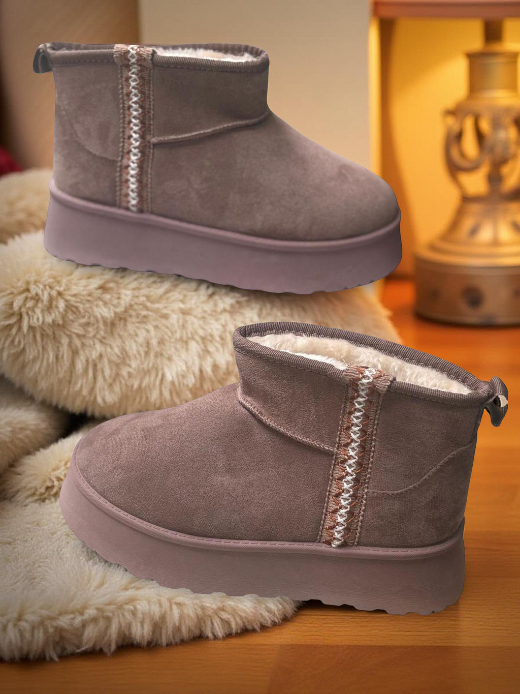 Bottes fourrées à plateforme