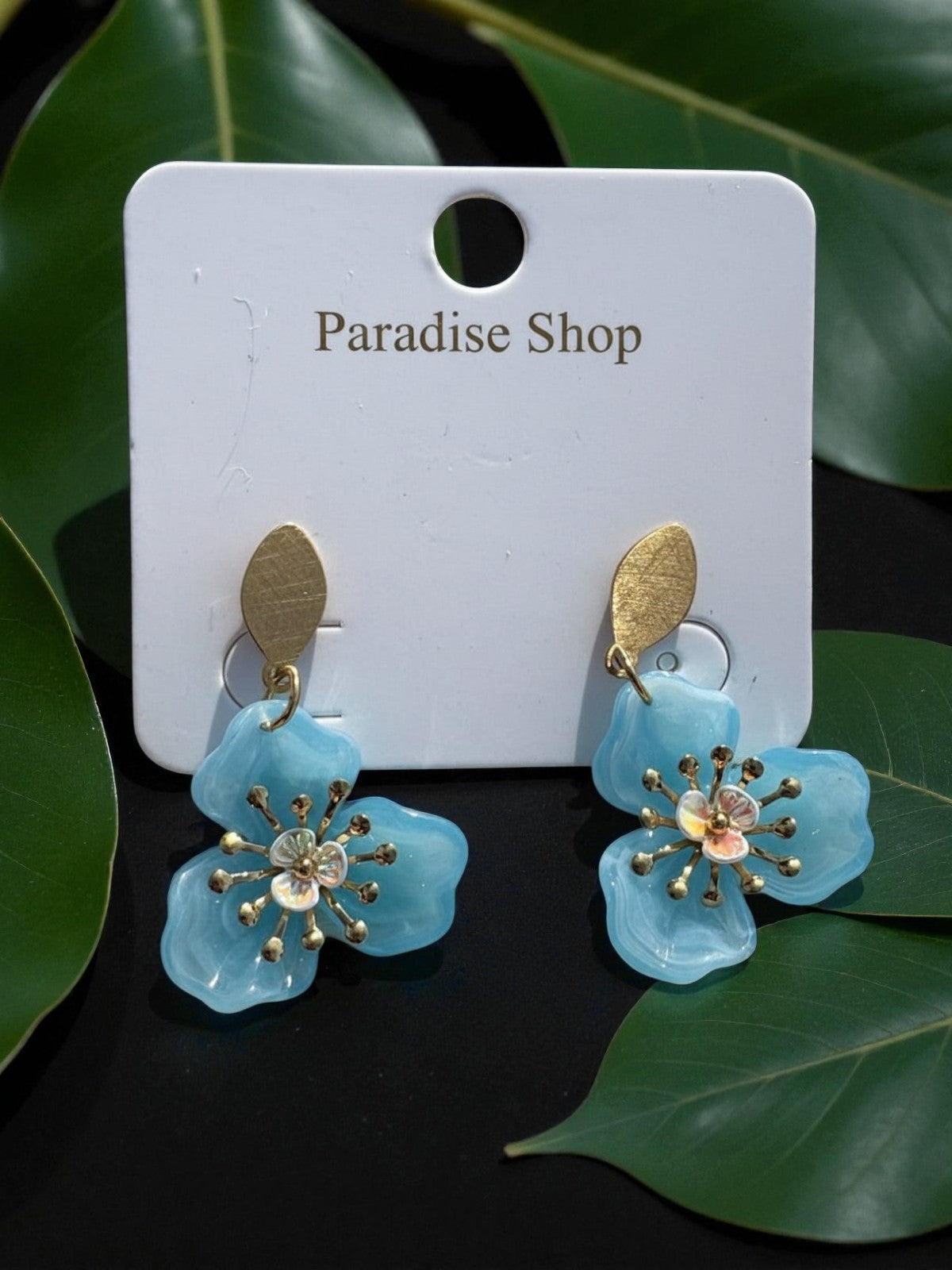 Boucles d'oreilles fleurs colorées