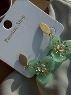 Boucles d'oreilles fleurs colorées